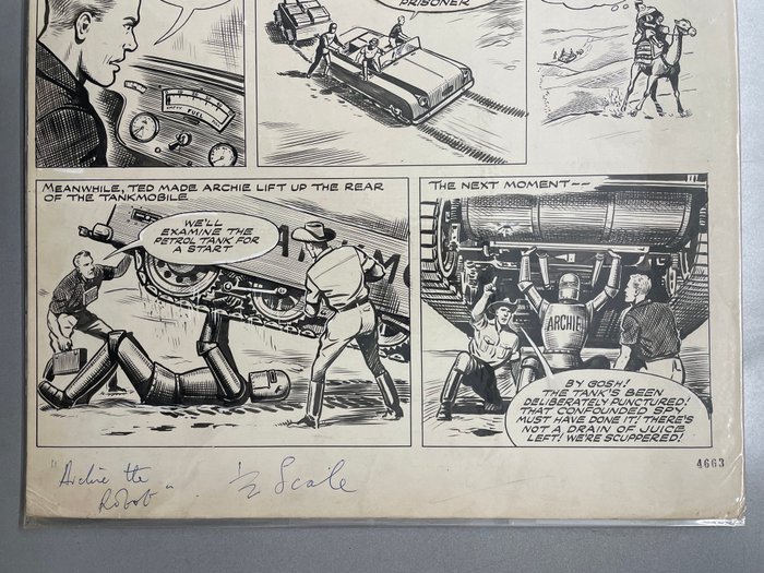 Kearon, Ted - 1 Original page - Robot Archie - The mystery of the veiled arab - 1967