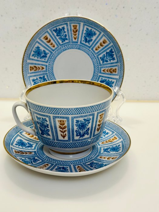 Lomonosov Imperial Porcelain Factory - Te service (10) - Porcelæn - LFZ 22K guld tesæt