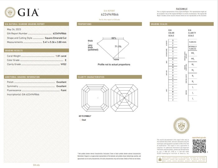 2 pcs Diamant  (Natur)  - 2.02 ct - Kvadrat - D (farveløs), E - VS1, VVS2 - Gemological Institute of America (GIA)