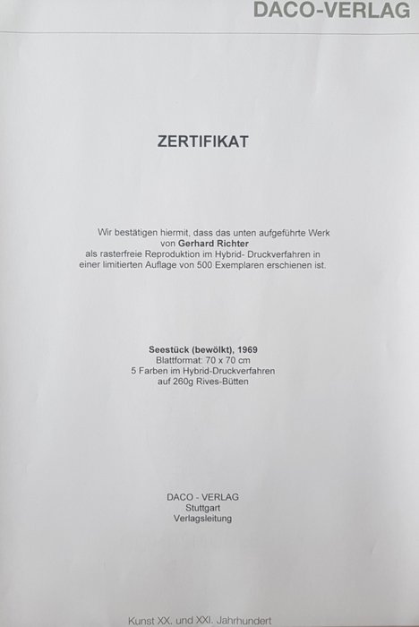 Gerhard Richter (1932) - Seestück (bewölkt), 1969