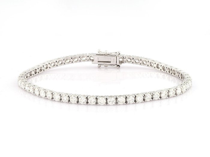 Armbånd - 14 karat Hvidguld -  4.99ct. tw. Diamant (Laboratoriedyrket)