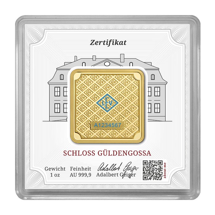 1 Troy Ounce - Guld 999 - Geiger Goldbarren Gold mit Seriennummer in Box - UV Schutz - Forseglet  Med certifikat