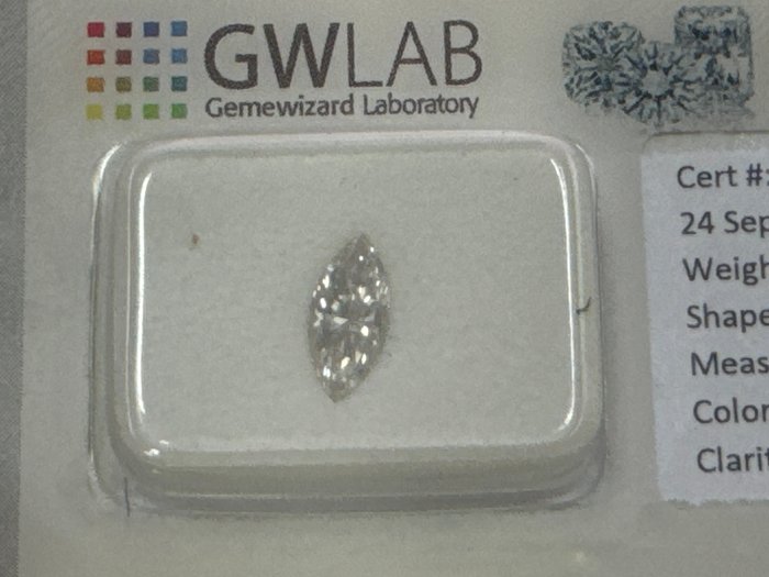 Ingen mindstepris - 1 pcs Diamant  (Natur)  - 0.50 ct - Rund - G - SI1 - Gemewizard Gemological Laboratory (GWLab)