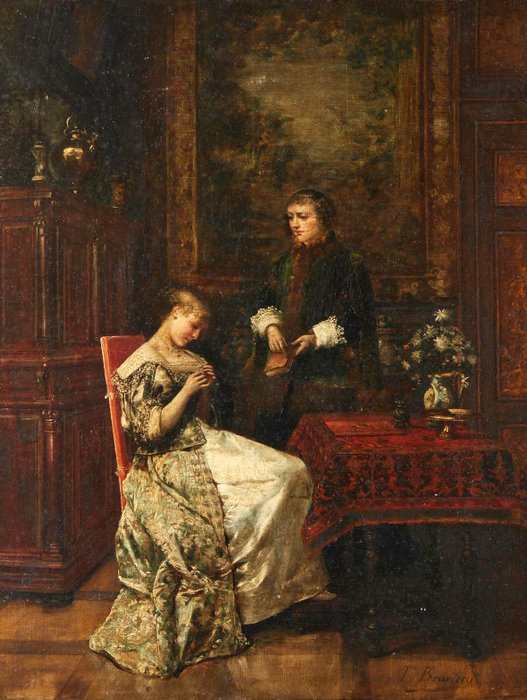 Francois Brunery (1849 - 1926), Attributed to - La dichiarazione d’amore