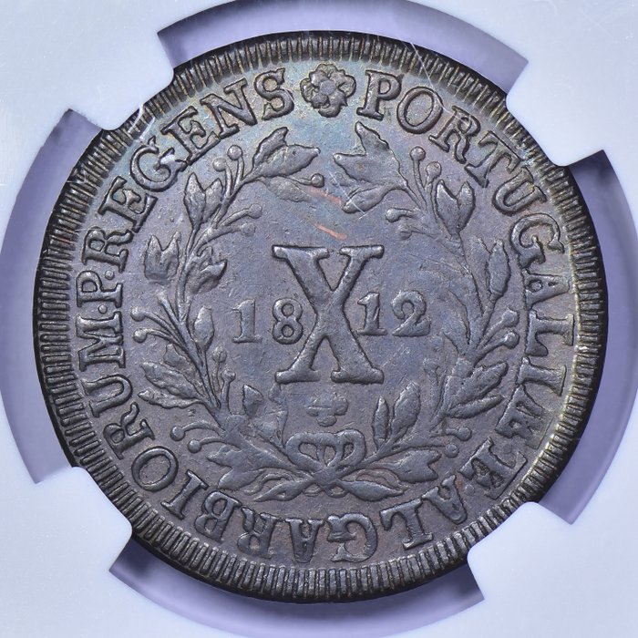 Portugal. D. João Príncipe Regente (1799-1816). X Reis 1812 - NGC - AU 55 - Single Top Grade