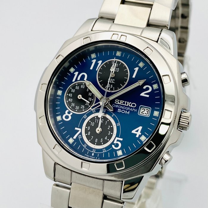 Seiko - Seiko Chronograph Blue Dial 50M - Ingen mindstepris - Mænd - 2011-nu