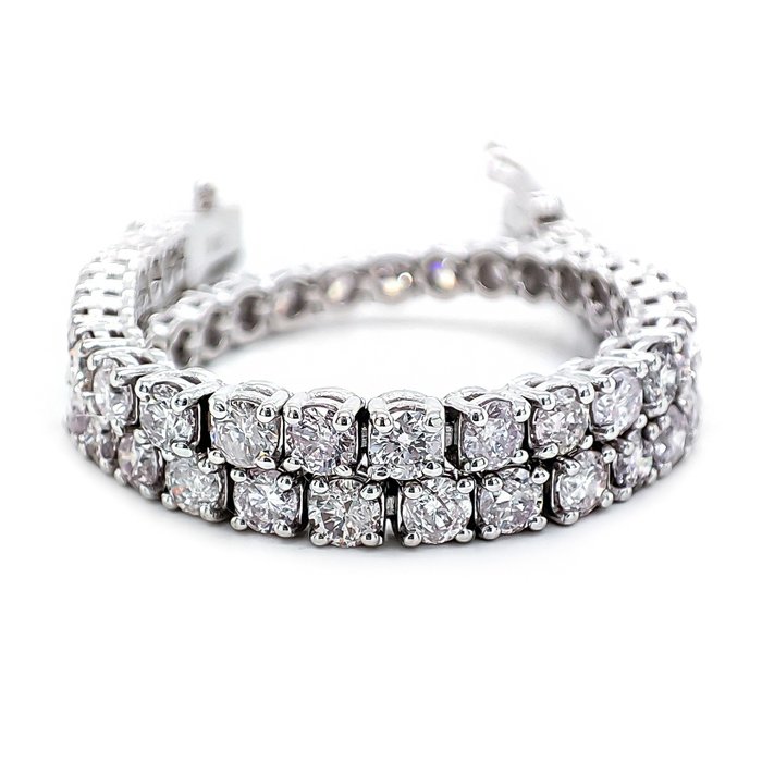 Armbånd - 14 karat Hvidguld -  4.12ct. tw. Lyserød Diamant (Naturfarvet)