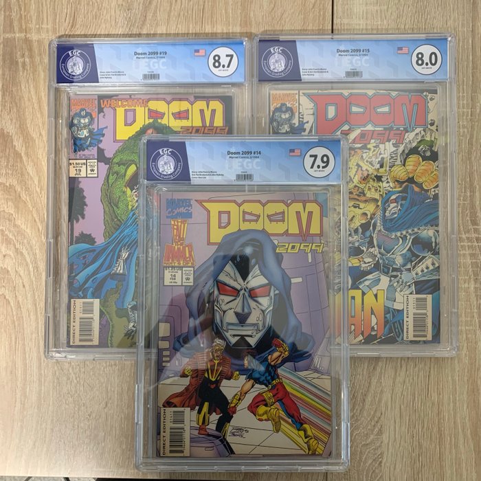 Doom 2099 #14 15 19 - EGC graded 79 80 87 - 3 Graded comic - 1994