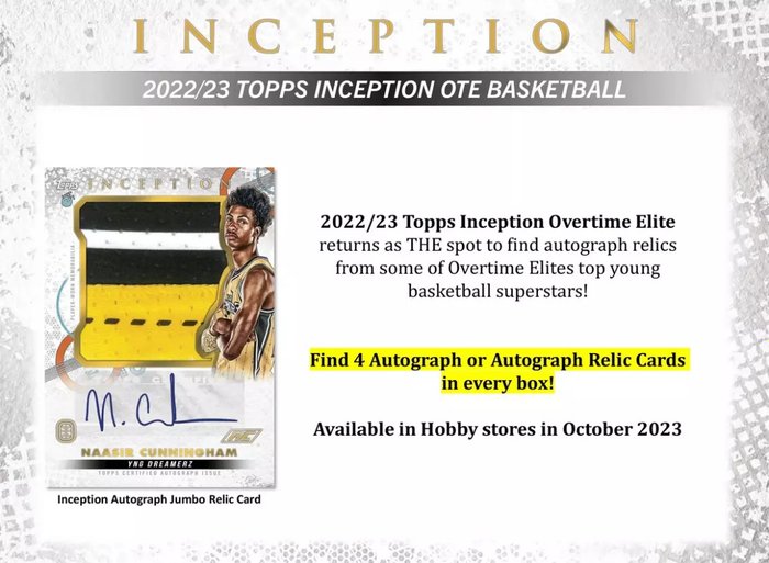 2022/23 Topps Inception OTE Basketball - 1 Sealed box - Næsten så god som ny (NM)