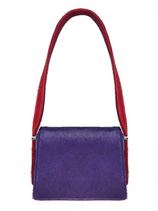 Fendi - Mini bag in Cavallino Rosso e Viola con Logo - Skuldertaske