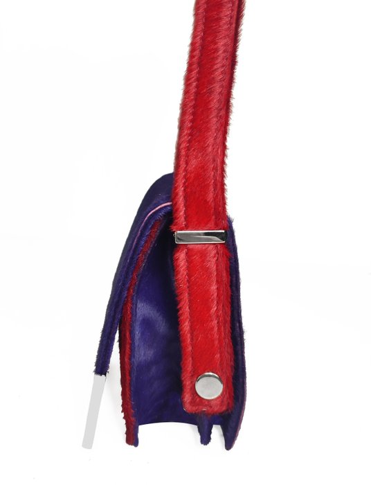 Fendi - Mini bag in Cavallino Rosso e Viola con Logo - Skuldertaske