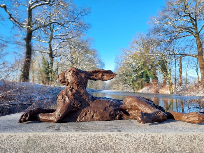 Skulptur, Xl bronze hare - 60 cm - Bronze