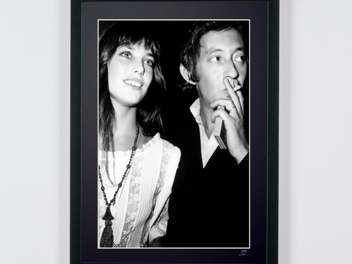 Jane Birkin  Serge Gainsbourg 1970 - Fine Art Photography - Luxury Wooden Framed 70X50 cm - Limited Edition Nr 04 of 20 - Serial ID 16752 - Original Certificate (COA), Hologram Logo Editor and QR Code - 100% new items