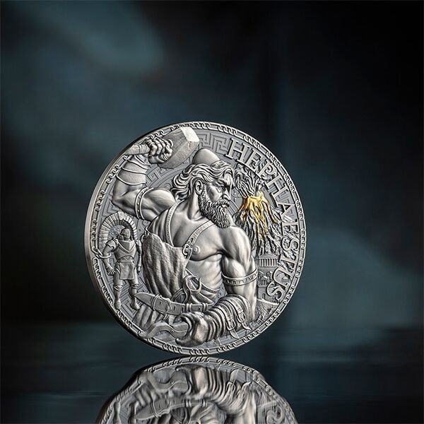 Cameroun. 3000 Francs 2023 Hephaestus - The Great Greek Mythology - Antique Finish, 3 Oz (.999)