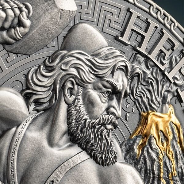 Cameroun. 3000 Francs 2023 Hephaestus - The Great Greek Mythology - Antique Finish, 3 Oz (.999)