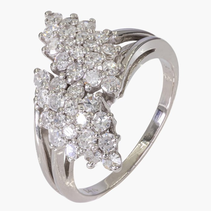 Ingen mindstepris - Ring - 14 karat Hvidguld, Ingen reserve - IGI Antwerpen - 0,50 ct diamanter -  0.50ct. tw. Diamant (Natur)