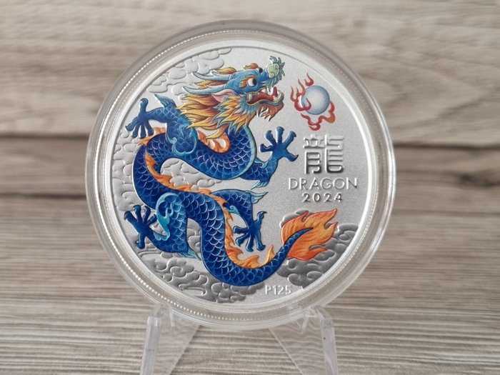 Australien 1 Dollar 2024 Year Of The Dragon - Blue Dragon 1 Oz (999)  (Ingen mindstepris)