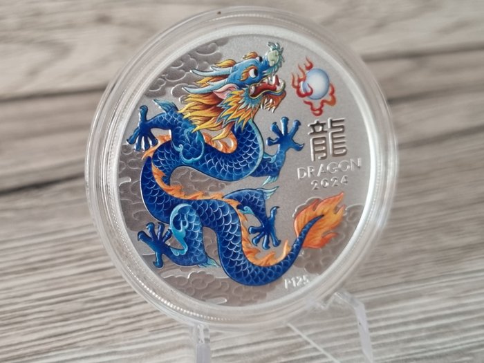 Australien 1 Dollar 2024 Year Of The Dragon - Blue Dragon 1 Oz (999)  (Ingen mindstepris)