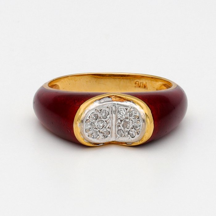 Ingen mindstepris - Ring - 18 kraat Gulguld, Hvidguld Diamant (Natur)