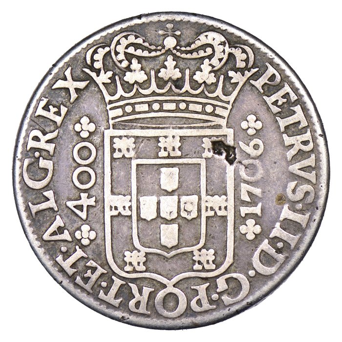 Portugal. D. Pedro II (1683-1706). Cruzado Novo (480 Reis) 1706 - Lisboa - Escassa