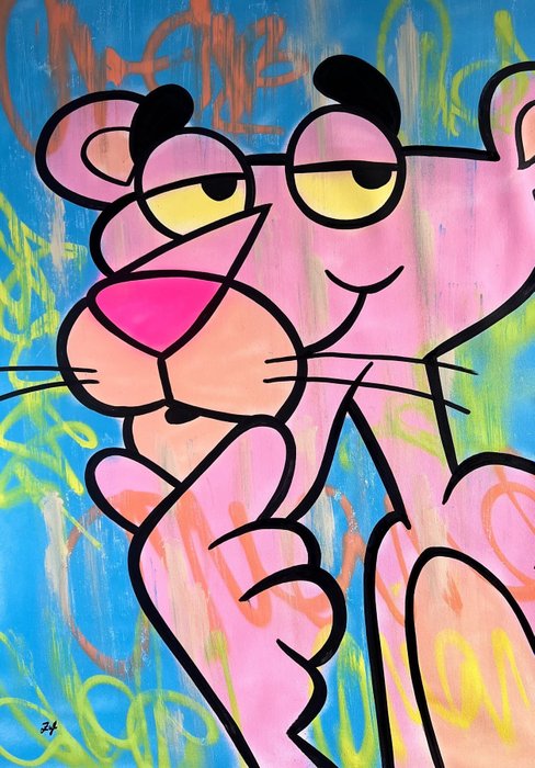 Gunnar Zyl (1988) - Pink Panther / Acryl on Canvas / 100x70cm / hand painted