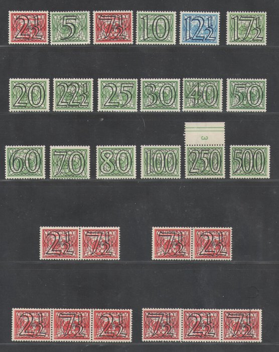 Holland 1940 - Nummertype 'Guilloche' - NVPH 356/373 + 356a/d