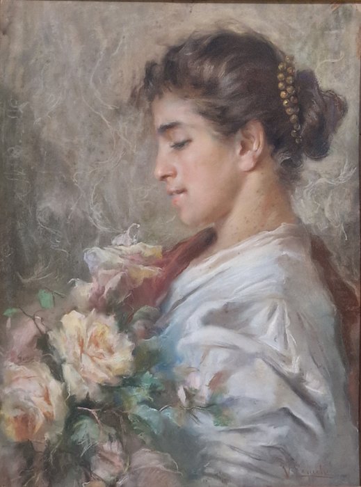 Vincenzo Caprile (1856-1926) - Profilo di donna