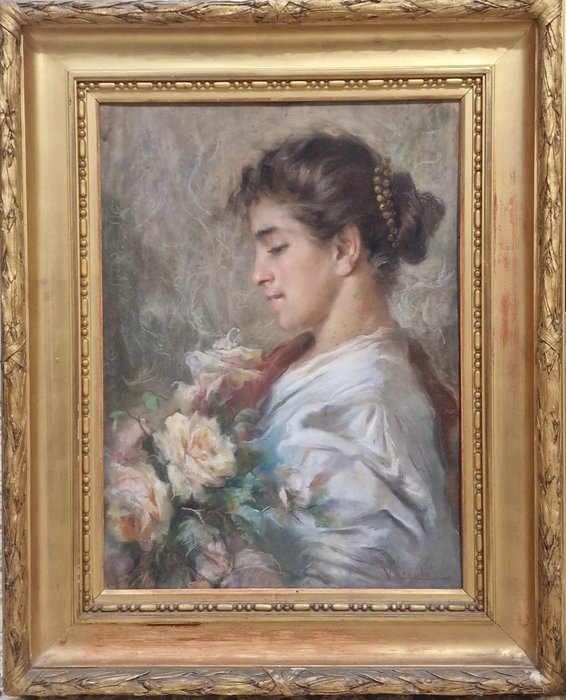 Vincenzo Caprile (1856-1926) - Profilo di donna