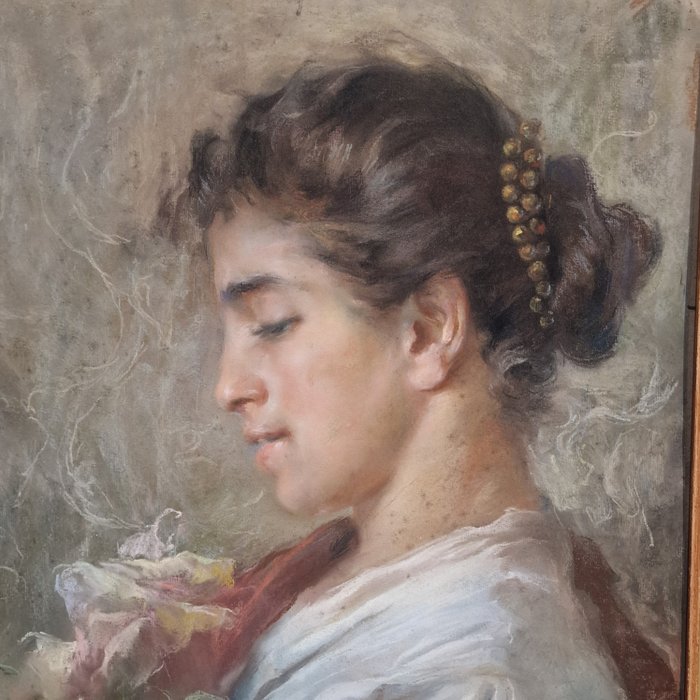 Vincenzo Caprile (1856-1926) - Profilo di donna