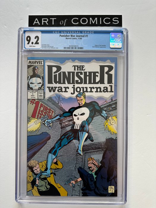 Punisher War Journal #1 - Origin Of The Punisher - Matt Murdock Appearance - CGC Graded 9.2 - Very High Grade!! - White Pages!!! - 1 Graded comic - Første udgave - 1988