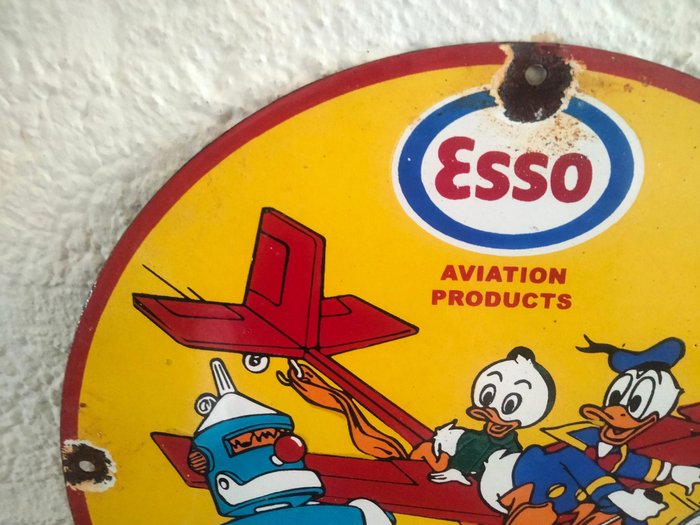 Esso aviation products - Reklameplakat - Emalje