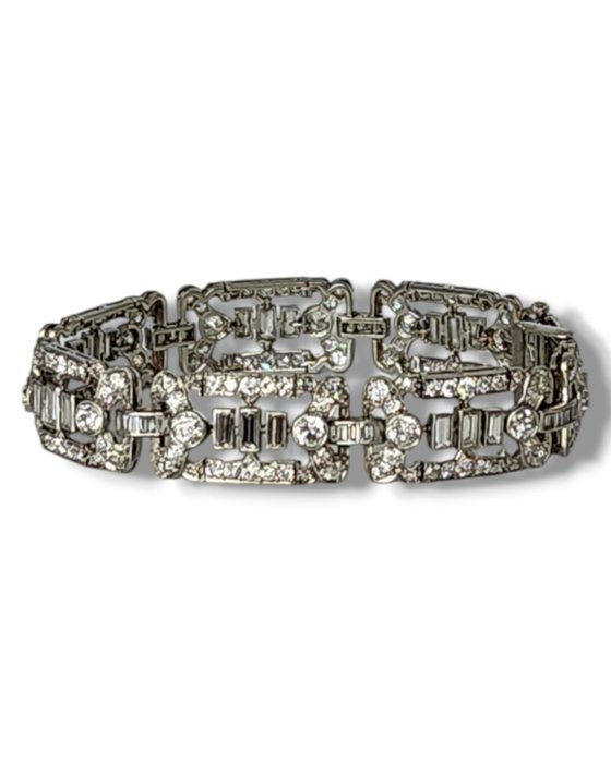 Armbånd Platin, Art Deco Platinium og 7 karat diamantarmbånd -  7.00ct. tw. Diamant (Natur)