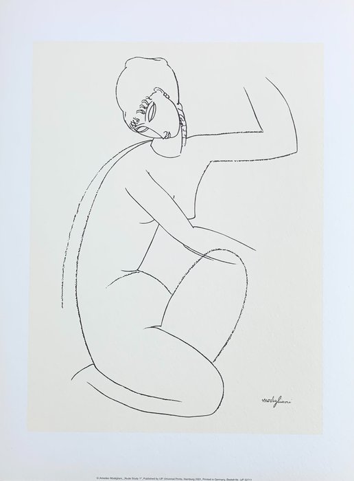 Amedeo Modigliani (after) - Nude Study 1 - Artprint - 40 x 30 cm