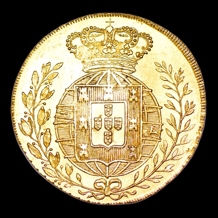 Portugal D João VI (1816-1826) Peça (6400 Reis) 1822 - Lisboa - (14 Frutos) - Cruz Singela