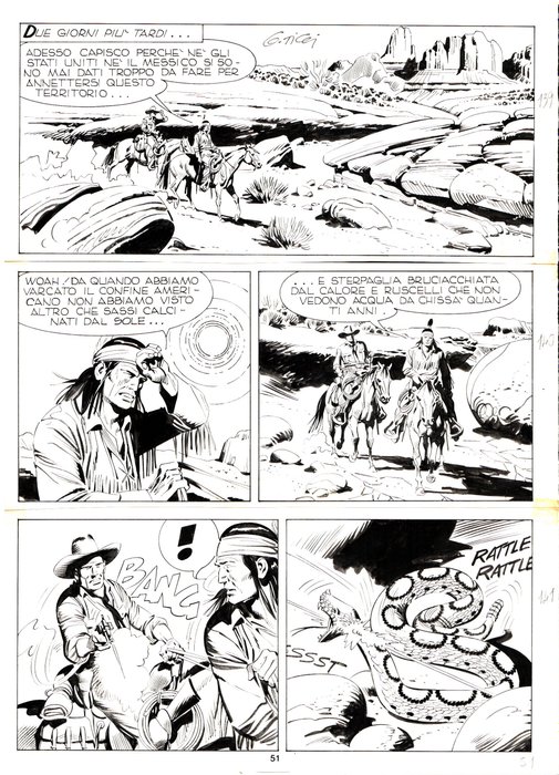 Ticci, Giovanni - 1 Original page - Tex #272 - "il disertore" - 1983