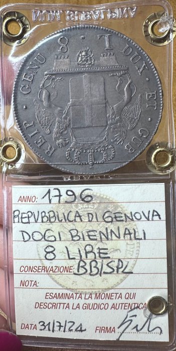 Genova. Dogi Biennali. 8 Lire 1796