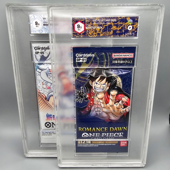 OP-01  OP-05 Booster Packs - 2 Graded card - Graad 9.5