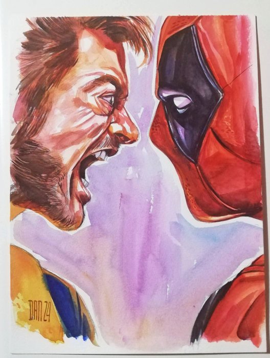 Wade Dan - 1 Original colour drawing - Wolverine Deadpool - 2024