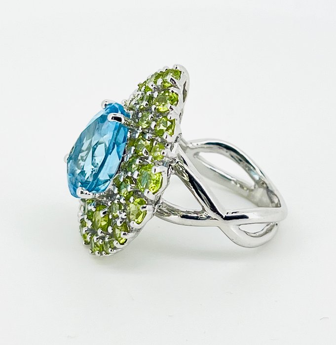 Ingen mindstepris - Ring Sølv - Topaz  Peridot