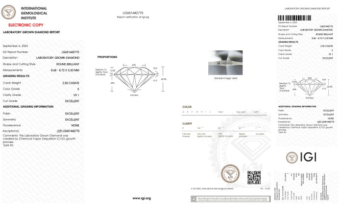 Ingen mindstepris - Ring - 18 kraat Hvidguld -  2.50ct. tw. Diamant (Laboratoriedyrket) - Runde E-VS1