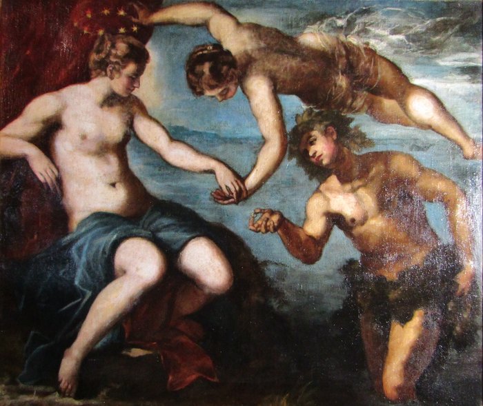 Jacopo Tintoretto( 1518-1594), Circle of - Bacco, Venere e Arianna