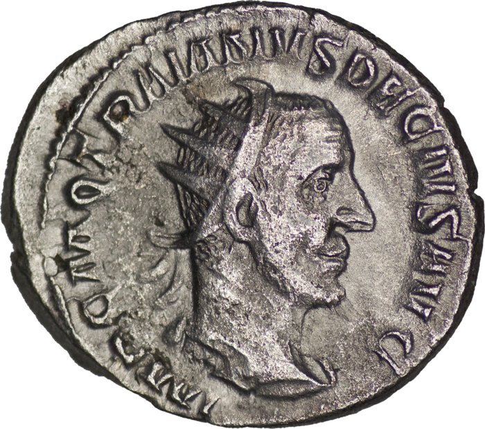 Romarriket. Trajan Decius (AD 249-251). Antoninianus R/ Genius  (Ingen mindstepris)