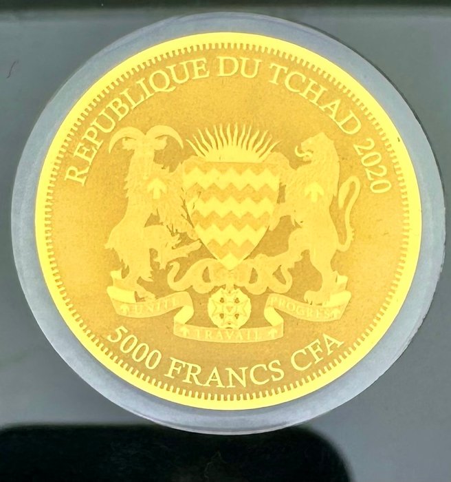 Tchad. 5000 Francs 2020 Panda  ,oro  1/200 Oz (.999)  (Ingen mindstepris)