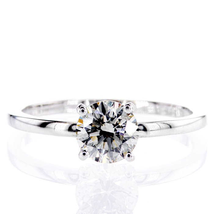 Ingen mindstepris - Forlovelsesring - 14 karat Hvidguld -  1.05ct. tw. Diamant (Natur)