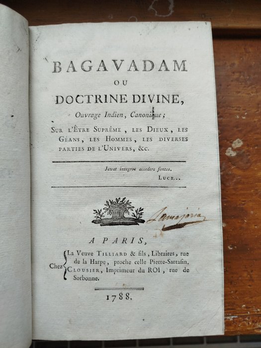 Bagavadam ou Doctrine divine - 1788