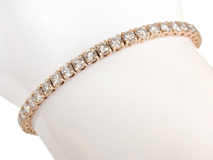 Armbånd - 14 karat Rosaguld -  4.25ct. tw. Lyserød Diamant (Naturfarvet) - Pink - GWLab