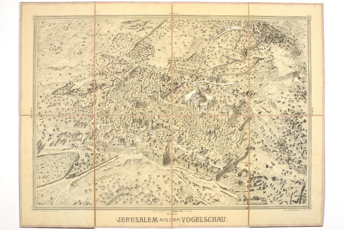 Middle East - Palæstina / Jerusalem; Stephan Jllés - Jerusalem aus der Vogelschau - 1861-1880