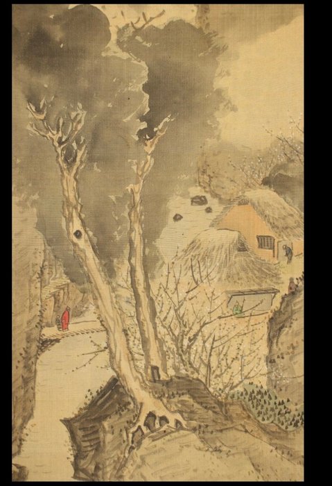 God of Good Fortune Fukurokuju 福禄寿  landscapes - 19th century - With signature 'Kappa Kofu sha' 葛陂古馮寫 - Japan - Midten af Edo-perioden