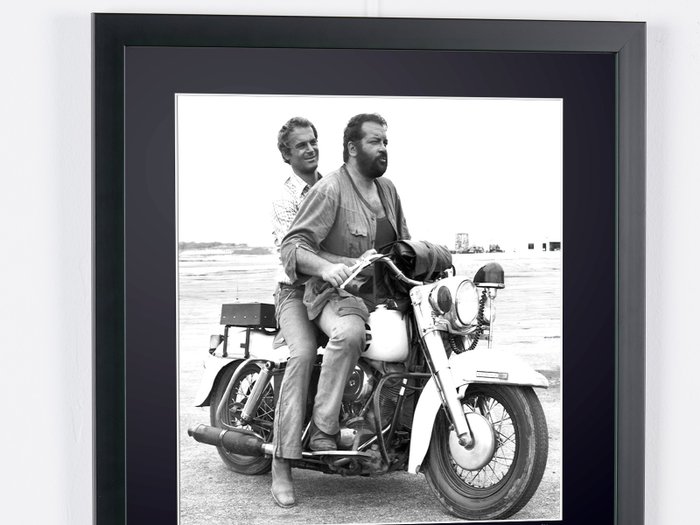 Bud Spencer  Terence Hill - Fine Art Photography - Luxury Wooden Framed 70X50 cm - Limited Edition Nr 06 of 30 - Serial ID 20066 - Original Certificate (COA) Hologram Logo Editor and QR Code - 100% New items