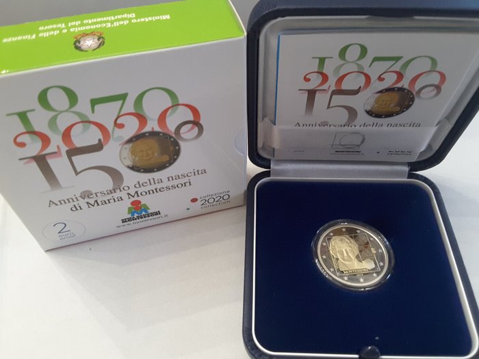 Italien. 2 Euro 2020 "Montessori" Proof  (Ingen mindstepris)